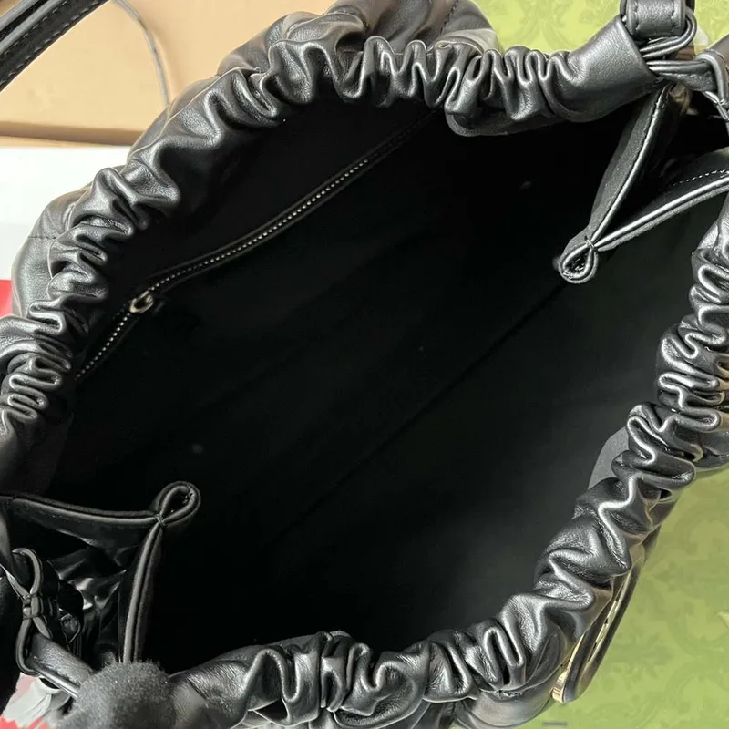 Gucci 746210 Gucci Deco medium tote bag in black leather