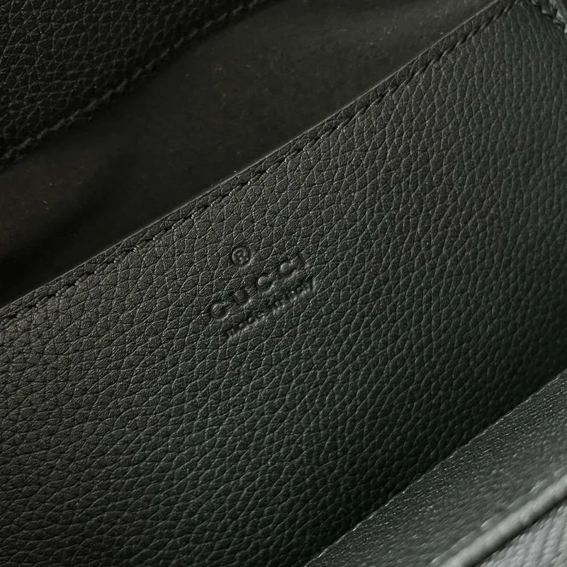 Gucci 727810 Jackie 1961 small natural grain tote in black leather