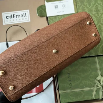 Gucci 727810 Jackie 1961 small natural grain tote in brown leather