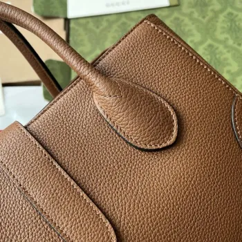Gucci 727810 Jackie 1961 small natural grain tote in brown leather