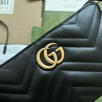 Gucci 443447 GG Marmmont wallet with chain Black leather