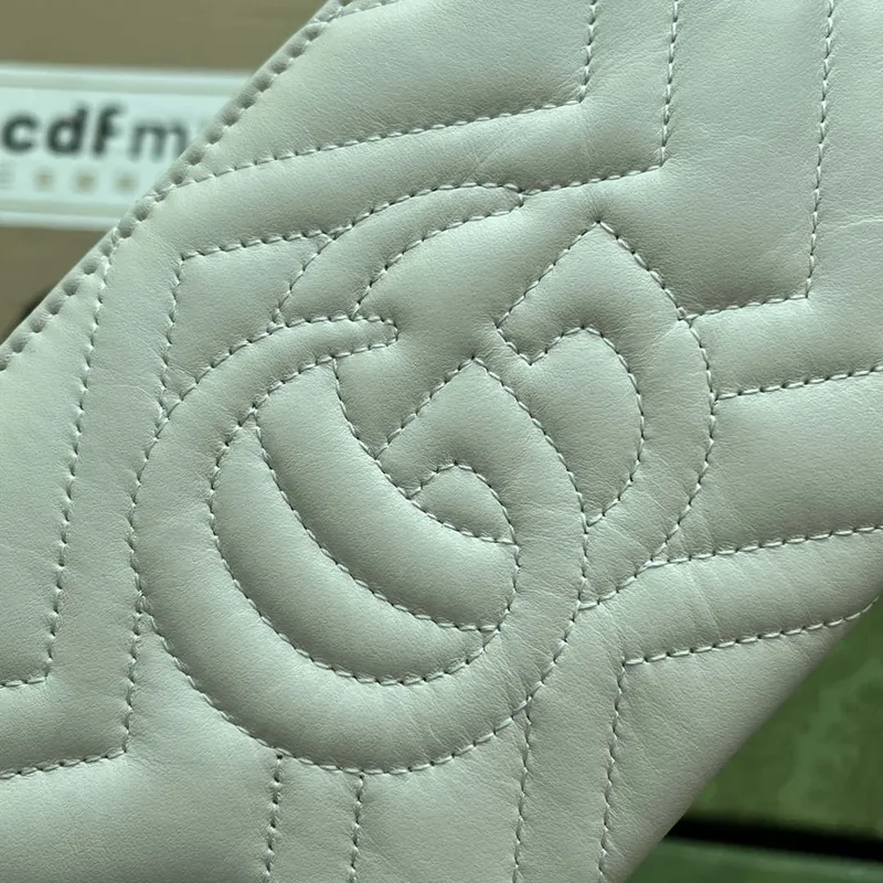 Gucci 443447 GG Marmmont wallet with chain White leather