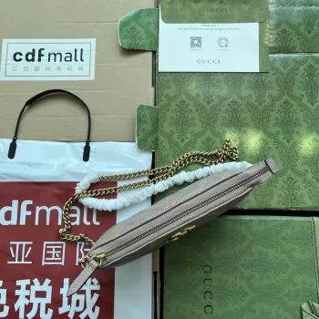 Gucci 443447 GG Marmmont wallet with chain Pink leather