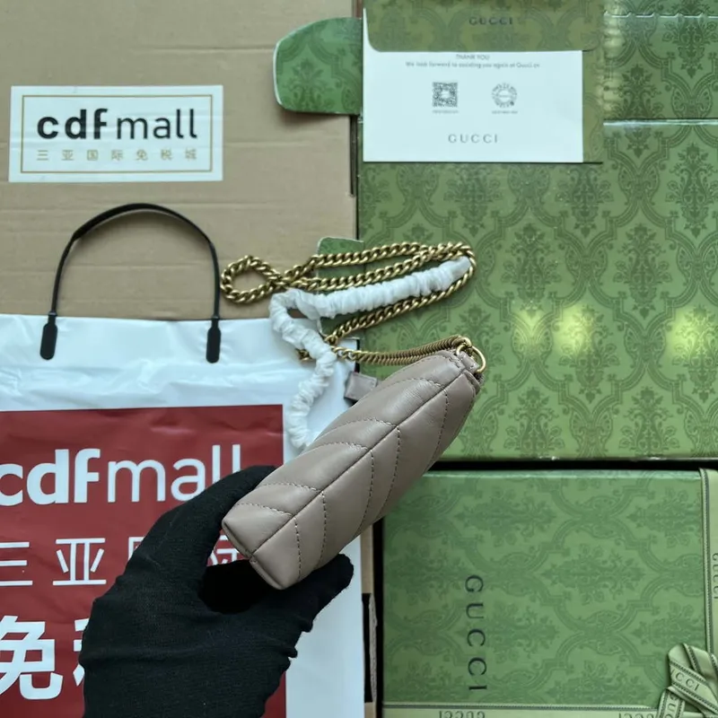 Gucci 443447 GG Marmmont wallet with chain Pink leather