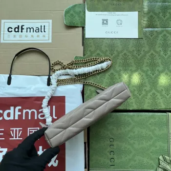 Gucci 443447 GG Marmmont wallet with chain Pink leather