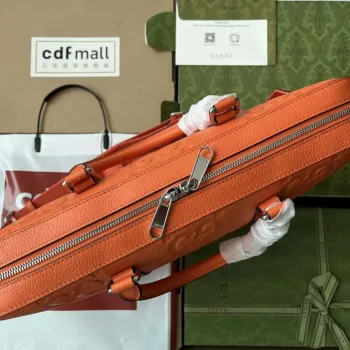 Gucci 658573 Men’s Jumbo GG Briefcase Bag Orange