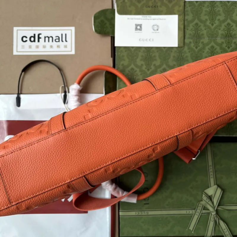 Gucci 658573 Men’s Jumbo GG Briefcase Bag Orange