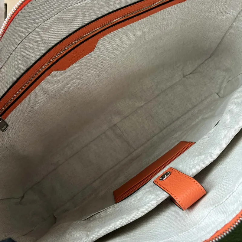 Gucci 658573 Men’s Jumbo GG Briefcase Bag Orange