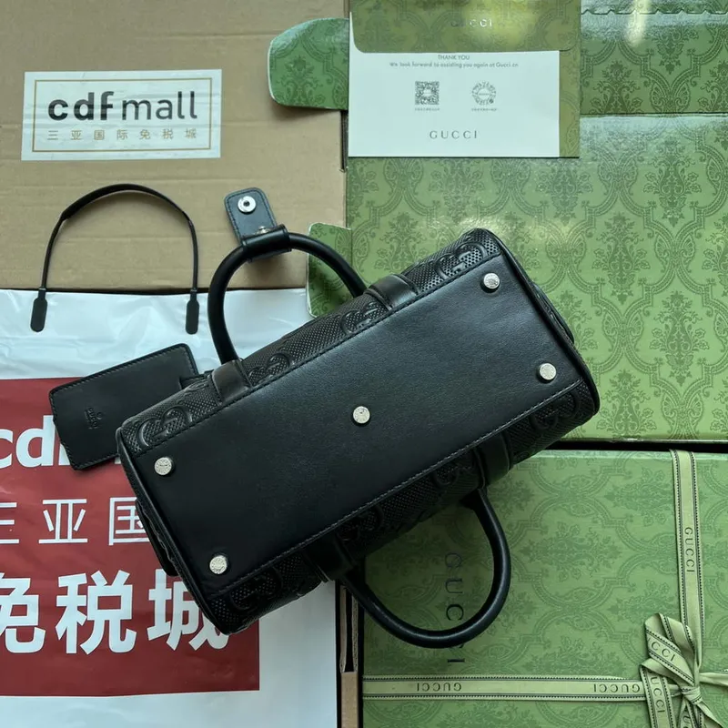 Gucci 725292 Jumbo GG Mini Embossed Bag Black