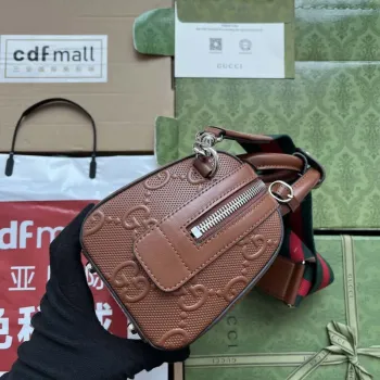 Gucci 725292 Jumbo GG Mini Embossed Bag Brown