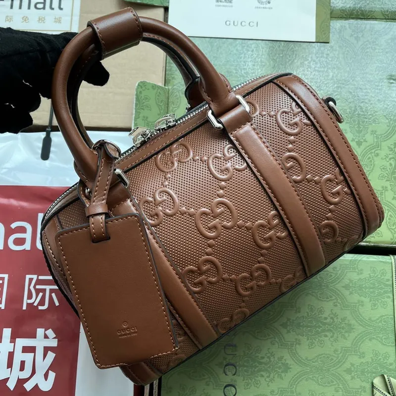 Gucci 725292 Jumbo GG Mini Embossed Bag Brown