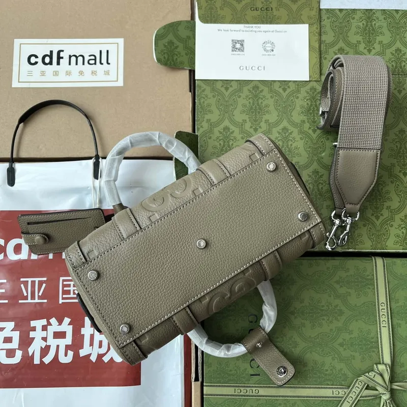 Gucci 725292 Jumbo GG Mini Duffle Bag Gray