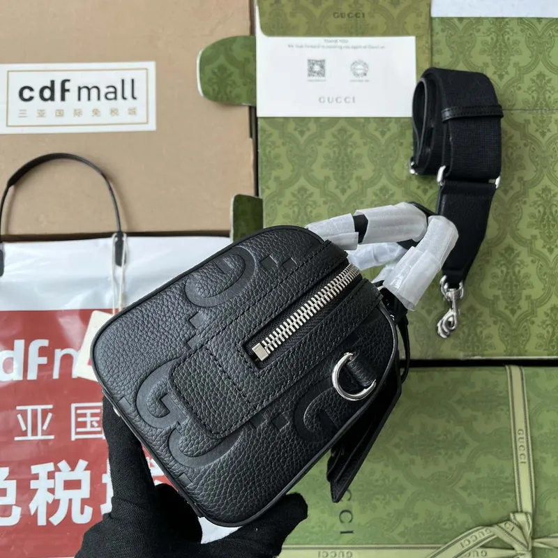 Gucci 725292 Jumbo GG Mini Duffle Bag Black