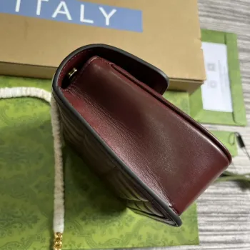 Gucci  741457 Gucci Deco Mini Shoulder Bag Wine Red