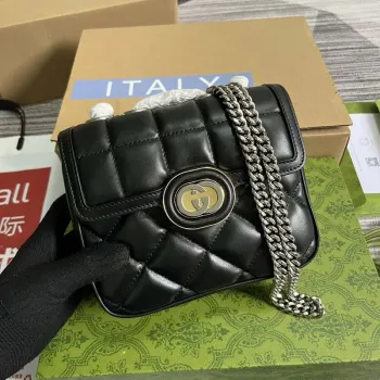 Gucci  741457 Gucci Deco Mini Shoulder Bag Black