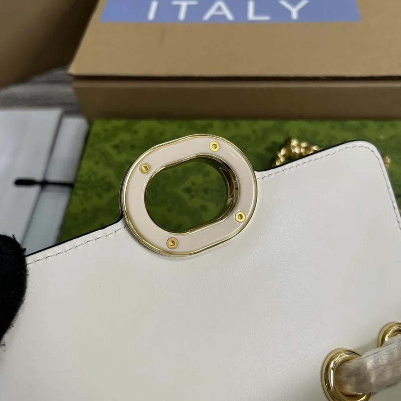 Gucci  741457 Gucci Deco Mini Shoulder Bag White