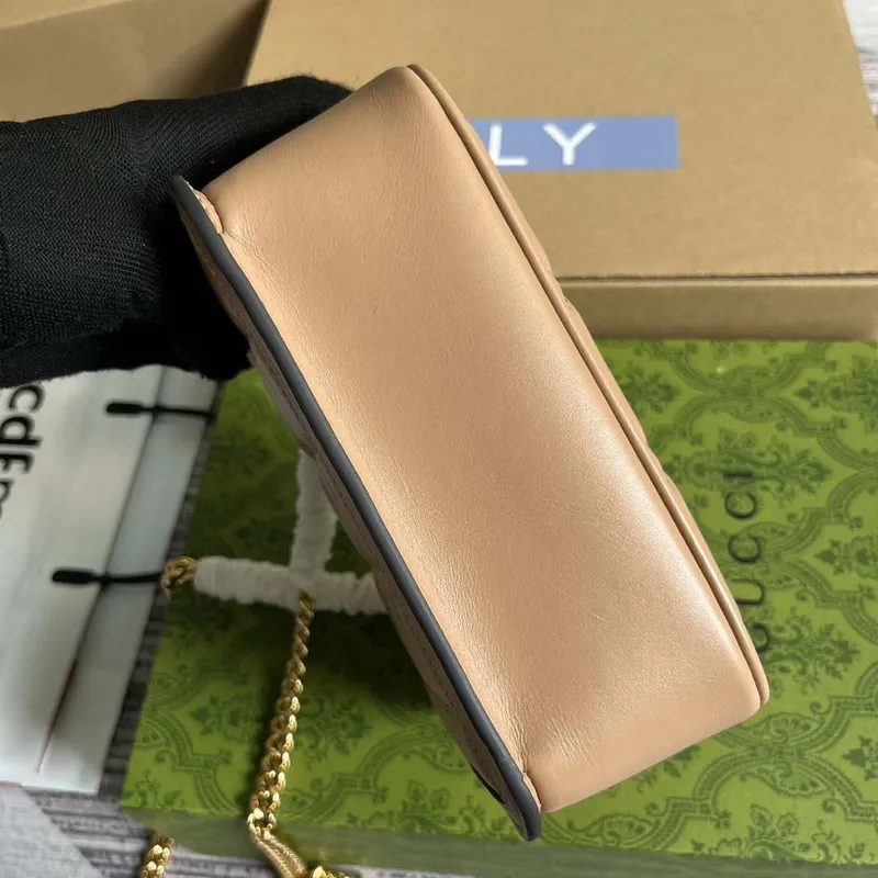 Gucci  741457 Gucci Deco Mini Shoulder Bag Rose Beige