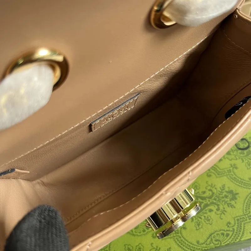 Gucci  741457 Gucci Deco Mini Shoulder Bag Rose Beige