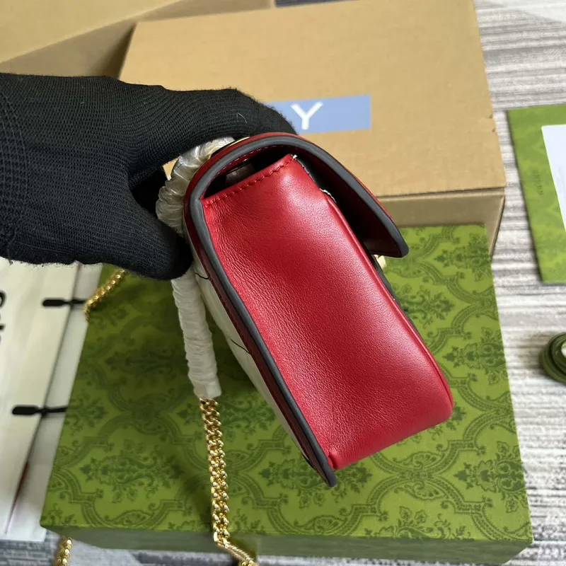 Gucci  741457 Gucci Deco Mini Shoulder Bag Red&white