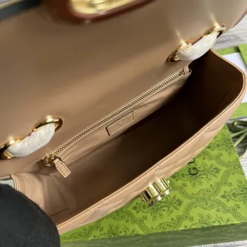 Gucci  740834 GG Deco Small Shoulder Bag Apricot