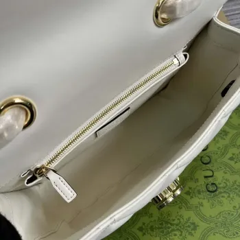 Gucci  740834 GG Deco Small Shoulder Bag White