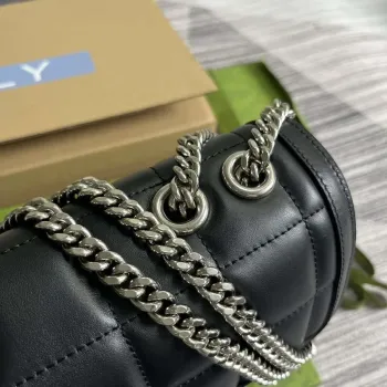 Gucci  740834 GG Deco Small Shoulder Bag Black