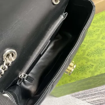 Gucci  740834 GG Deco Small Shoulder Bag Black