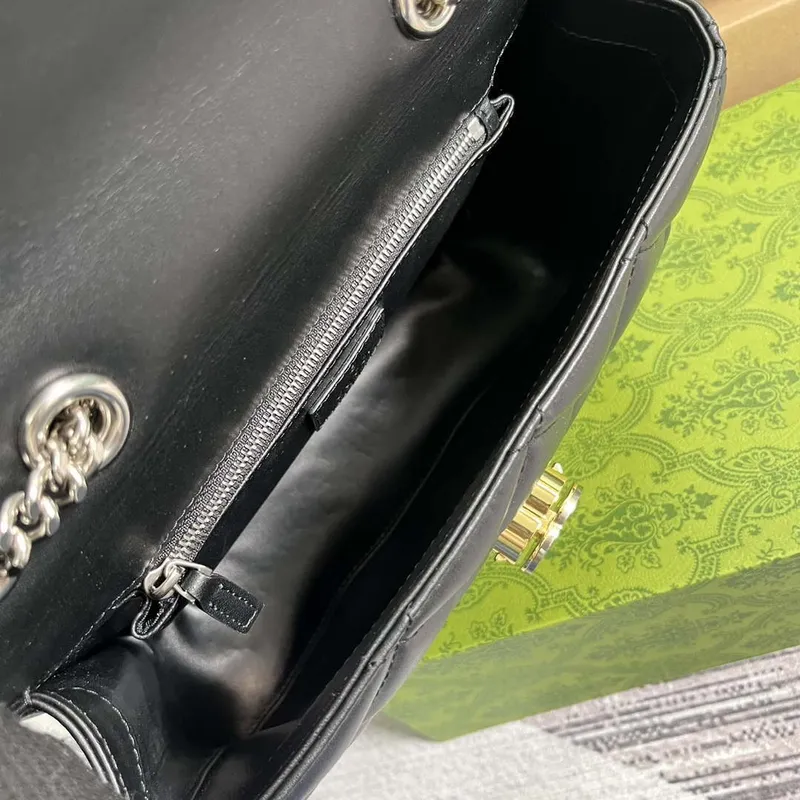 Gucci  740834 GG Deco Small Shoulder Bag Black