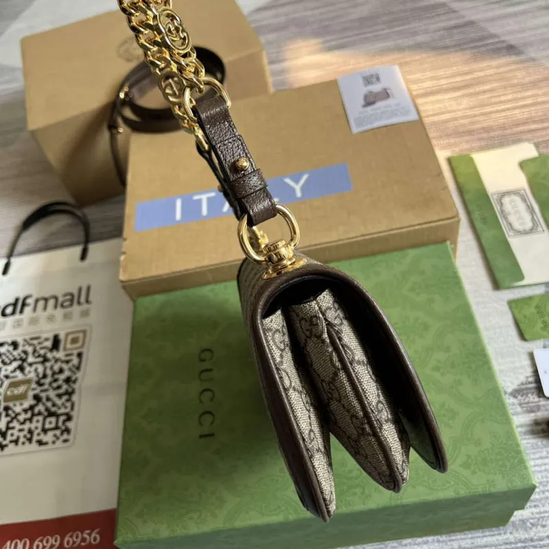 Gucci 724645 Gucci Blondie Mini Shoulder Bag Beige and ebony