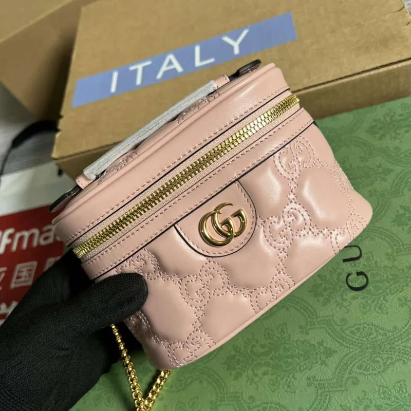 Gucci 723770 GG Matelassé Top Handle Mini Bag Light Pink