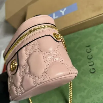 Gucci 723770 GG Matelassé Top Handle Mini Bag Light Pink