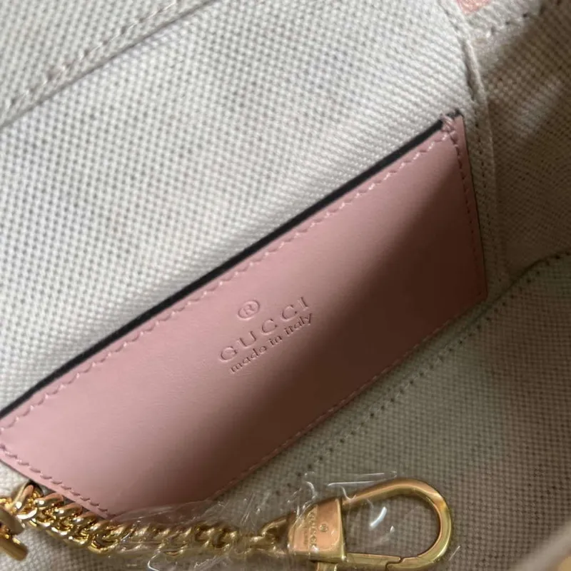 Gucci 723770 GG Matelassé Top Handle Mini Bag Light Pink
