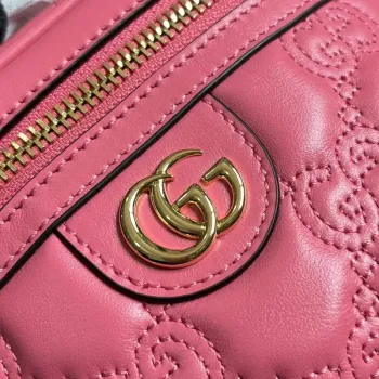 Gucci 723770 GG Matelassé Top Handle Mini Bag Pink
