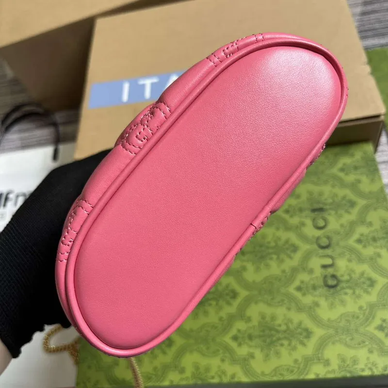 Gucci 723770 GG Matelassé Top Handle Mini Bag Pink