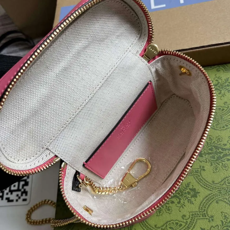 Gucci 723770 GG Matelassé Top Handle Mini Bag Pink