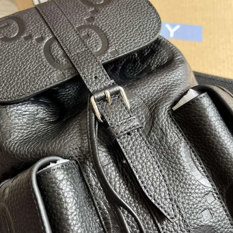 Gucci 739503 Jumbo GG Small Backpack Black