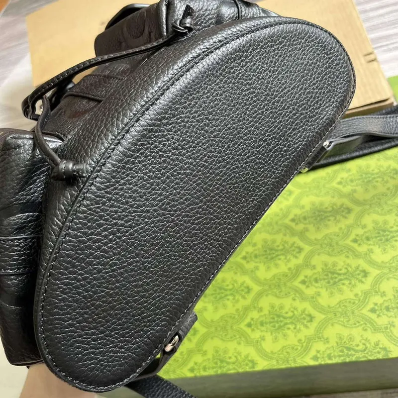 Gucci 739503 Jumbo GG Small Backpack Black