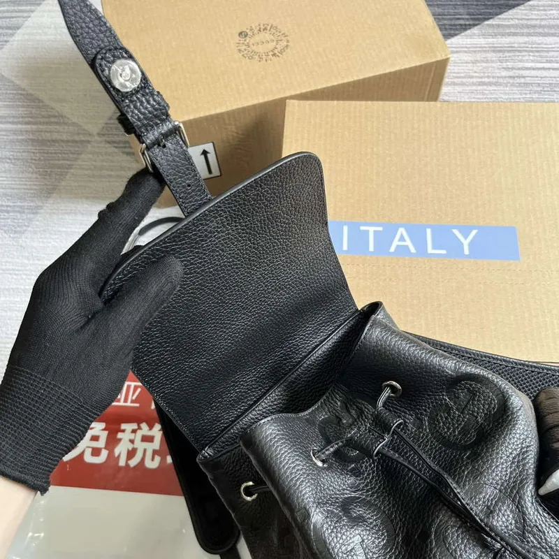 Gucci 739503 Jumbo GG Small Backpack Black