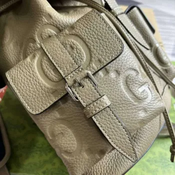 Gucci 739503 Jumbo GG Small Backpack Taupe