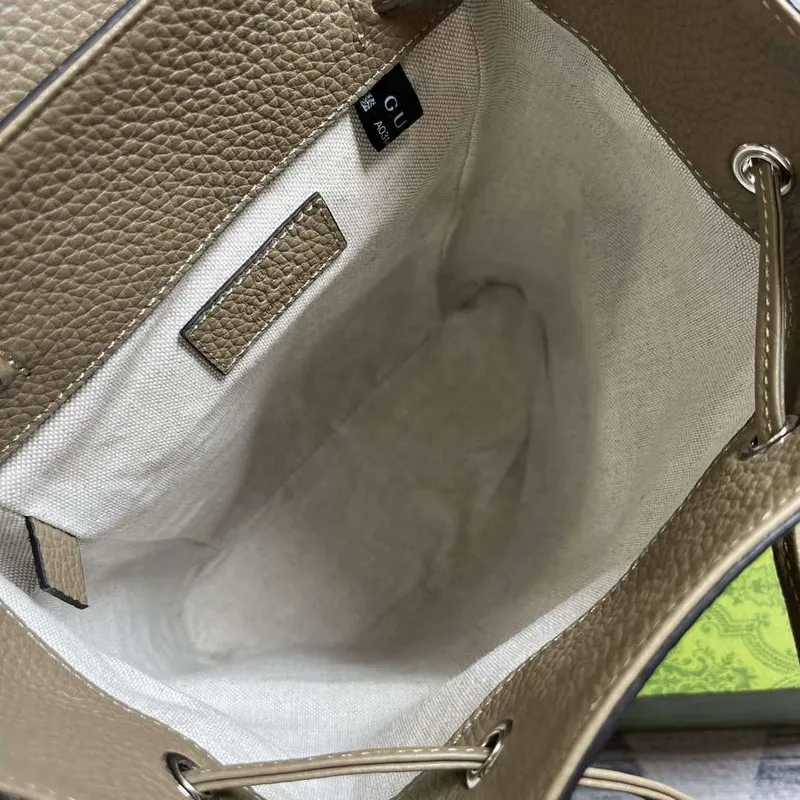 Gucci 739503 Jumbo GG Small Backpack Taupe