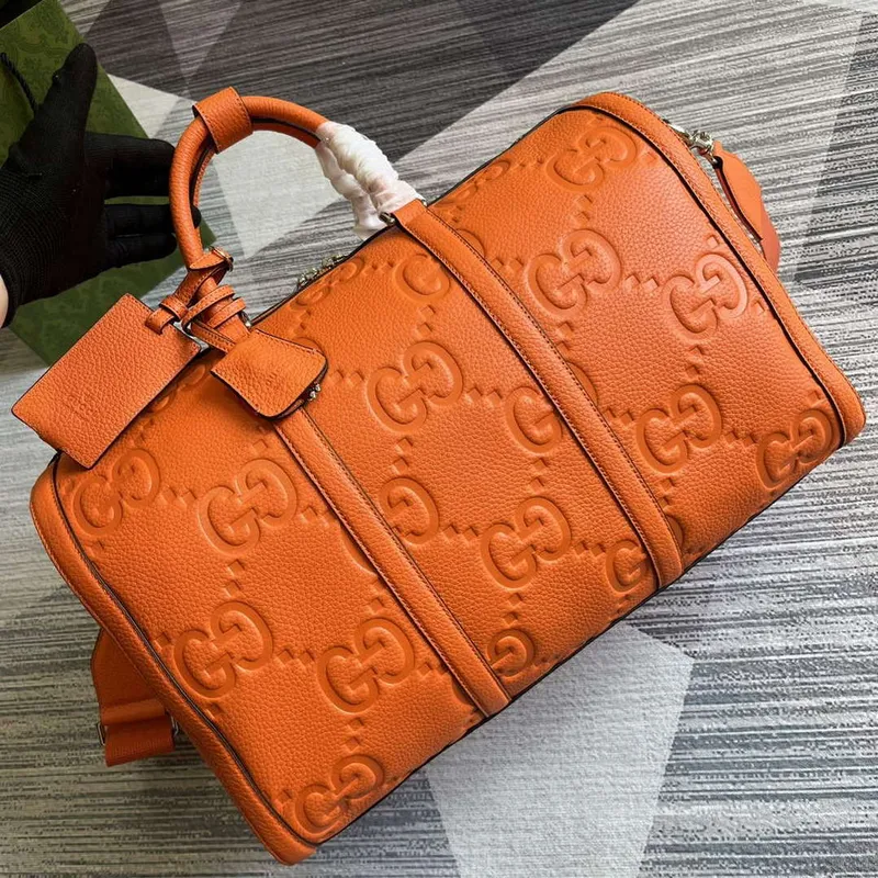 Gucci 725282 Jumbo GG Small Duffle Bag Orange