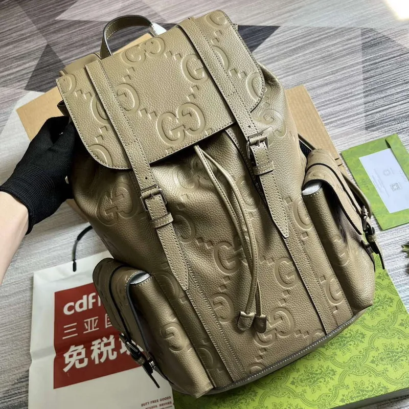 Gucci 625770 Jumbo GG Backpack Taupe