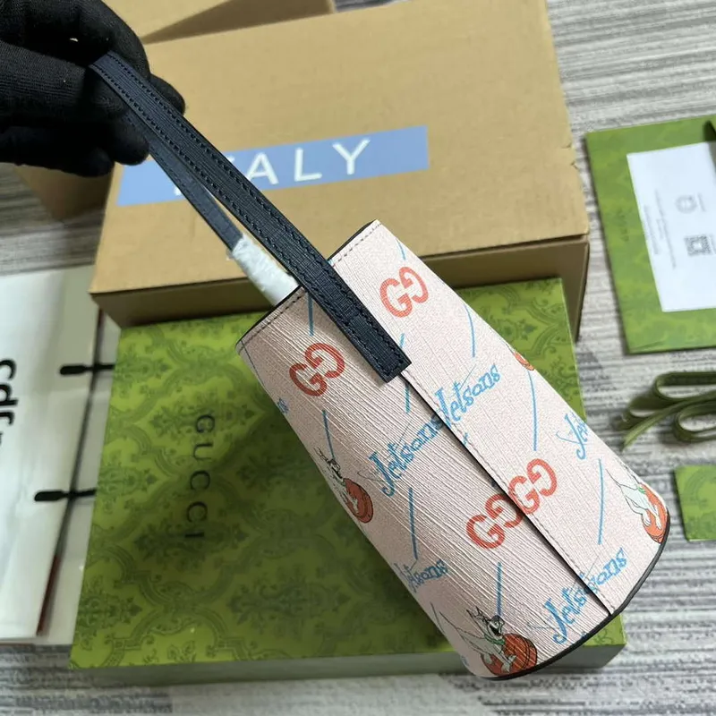 Gucci 752356 Children’s Printed Bucket Bag Pink