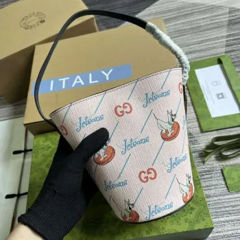 Gucci 752356 Children’s Printed Bucket Bag Pink