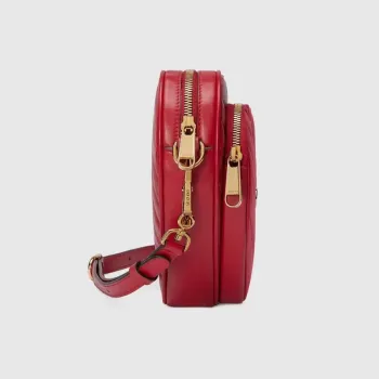 Gucci 751628 Interlocking G Mini Heart Shoulder Bag Red