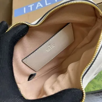 Gucci 751628 Interlocking G Mini Heart Shoulder Bag White