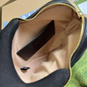 Gucci 751628 Interlocking G Mini Heart Shoulder Bag Black