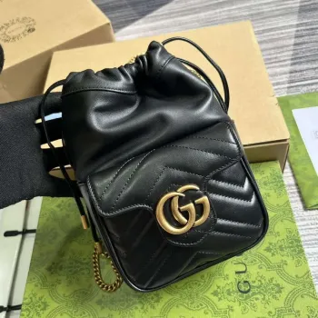 Gucci 746433 GG Marmont Mini Bucket Bag Black