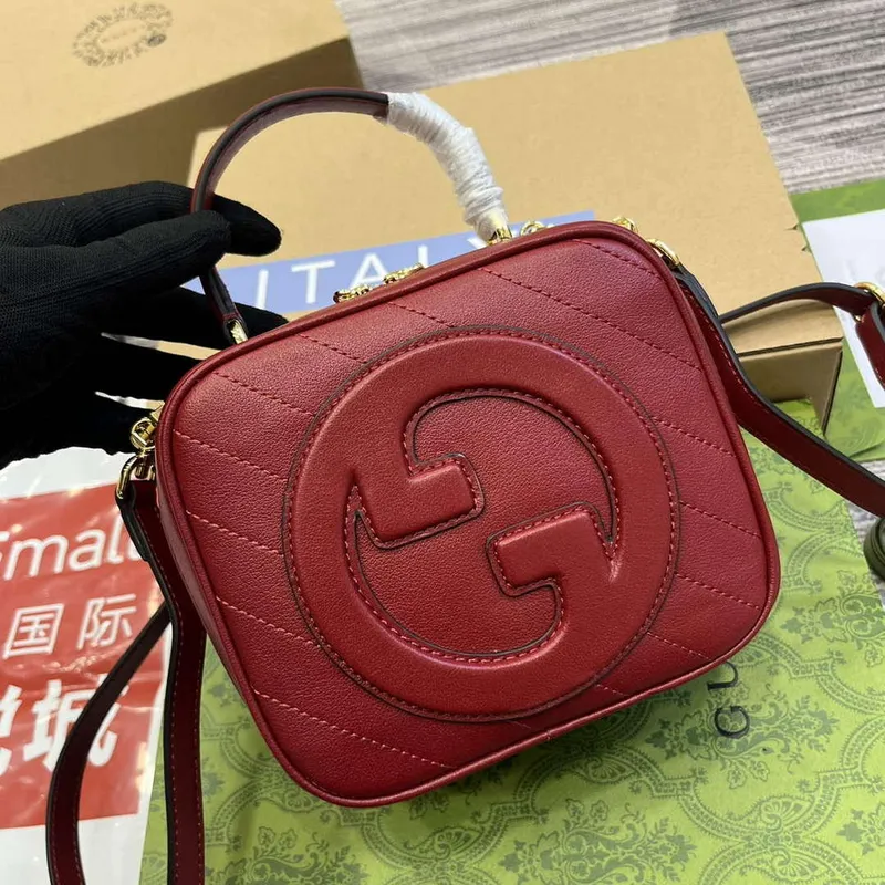 Gucci 744434 Gucci Blondie Top Handle Bag Red