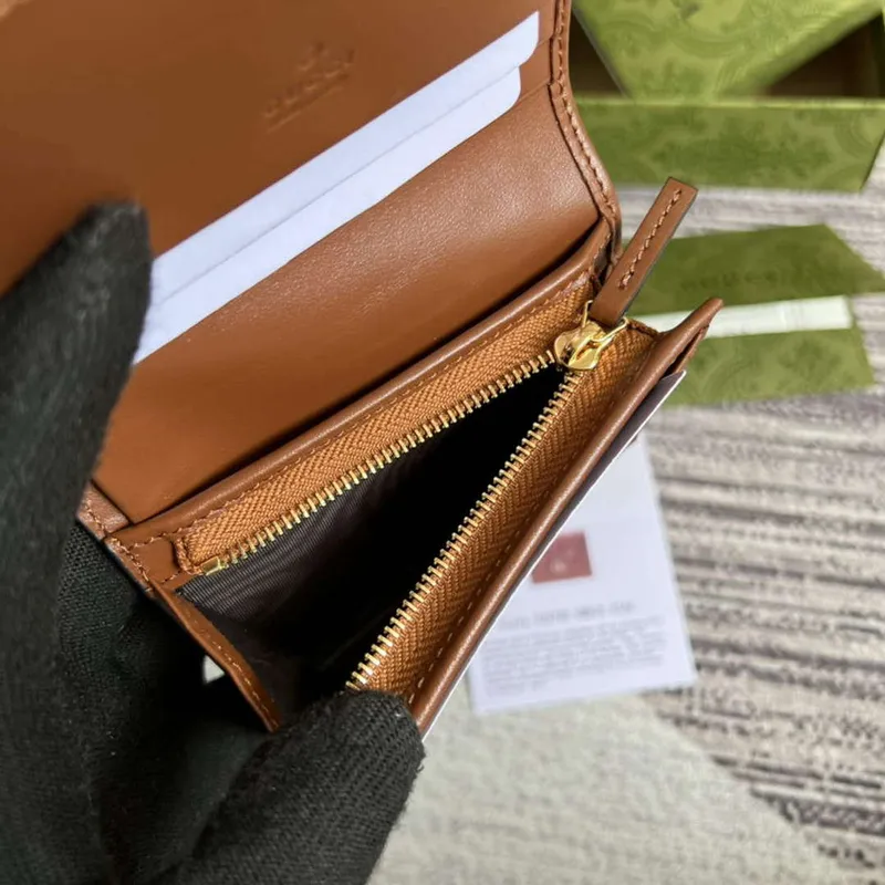 Gucci 723786 GG Matelassé Card Case Wallet Brown